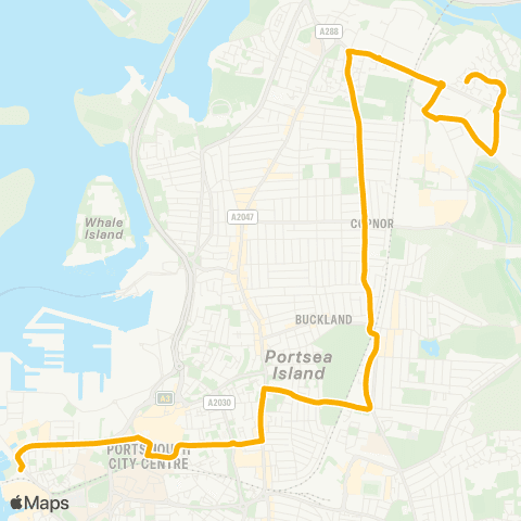 Stagecoach South Airport Service Rd - The Hard Interchange map