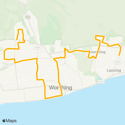 Stagecoach South Swandean Hospital - Crabtree Lane map