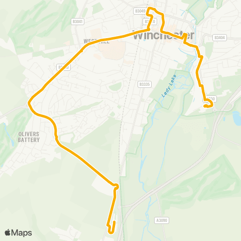 Stagecoach South South P&R - P&R East map