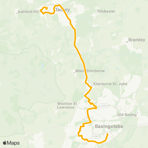 Stagecoach South Queen Marys College - Badgers Wood map