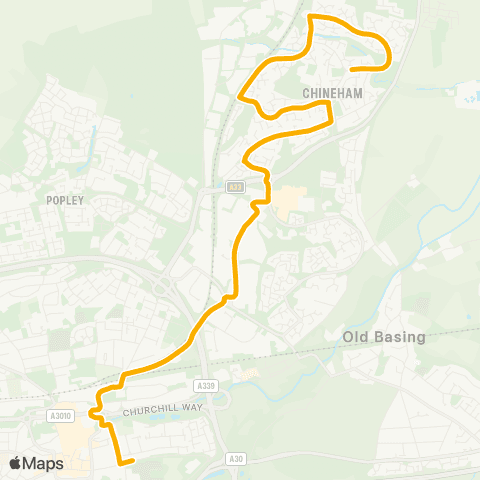 Stagecoach South Cibbons Road - Crossborough Hill map