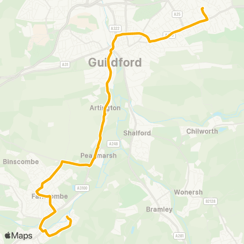Stagecoach South Grange Close - St Peters School map