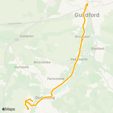 Stagecoach South Friary Bus Station - Ockford Ridge Green map