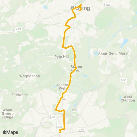 Stagecoach South Friary Bus Sta - Woking Railway Sta map