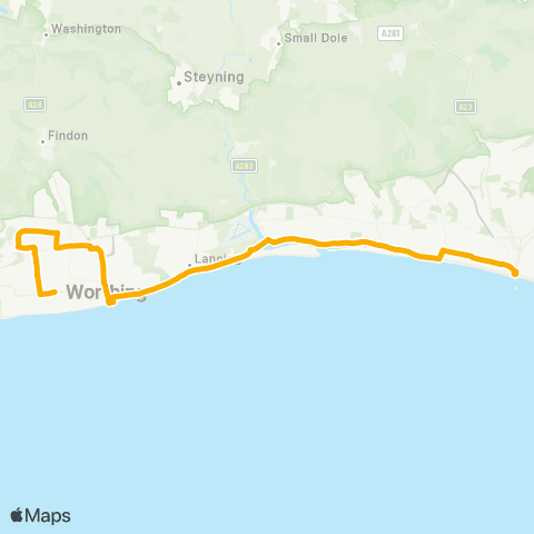 Stagecoach South Old Steine - Wallace Avenue map
