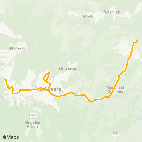 Stagecoach South Lane End - Woolmer Hill School map