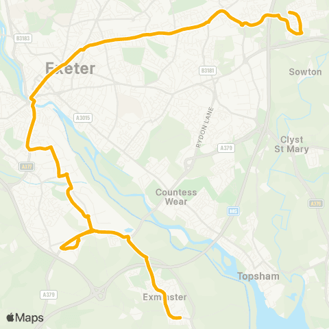 Stagecoach South West Stone Barton Road - Royal Oak map