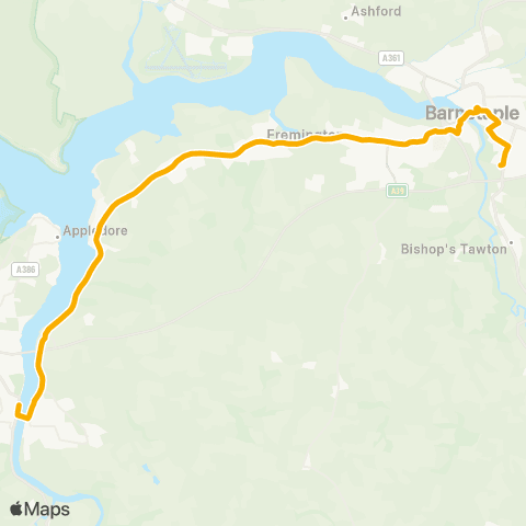 Stagecoach South West Park School - Bideford Quay map