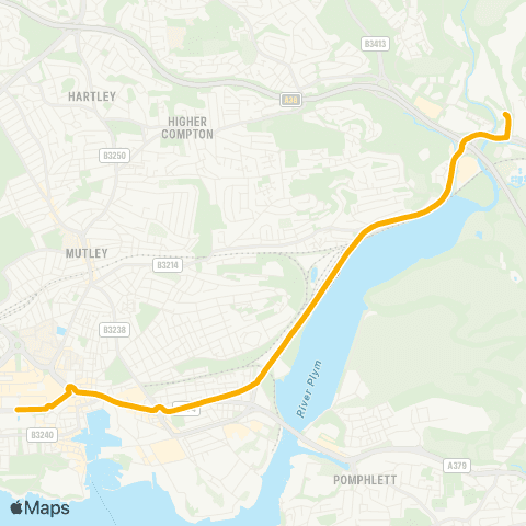 Stagecoach South West Royal Parade - Coypool Park & Ride map