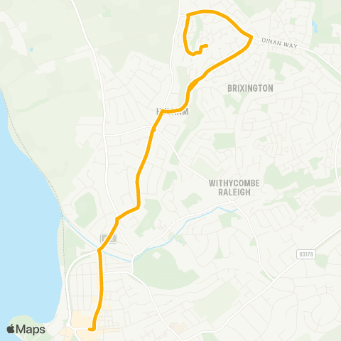 Stagecoach South West Byron Way - Parade map