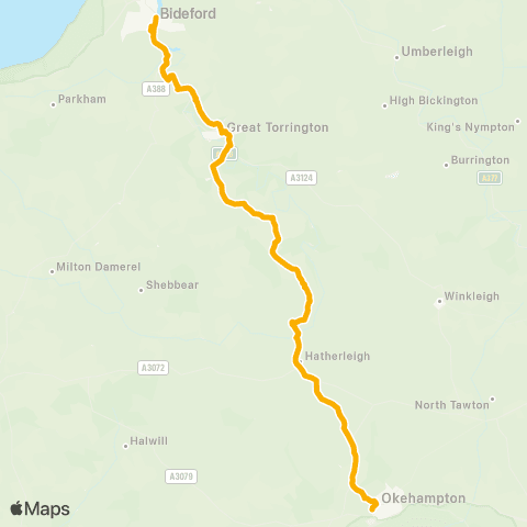 Stagecoach South West Bideford Quay - Moyses Meadow map