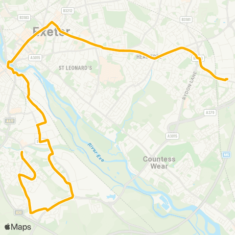Stagecoach South West Sowton P&R - Matford P&R map