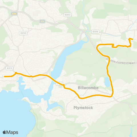 Stagecoach South West Royal Parade - Ridgeway Shops map
