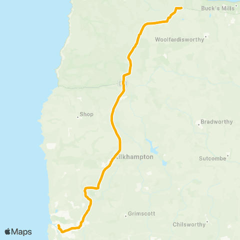 Stagecoach South West The Strand - Clovelly Cross map