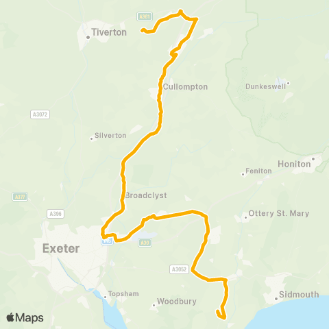 Stagecoach South West Court Farm - Bicton Coll of Agriculture map