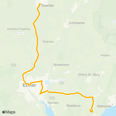 Stagecoach South West Bus Sta - Bicton College of Agriculture map