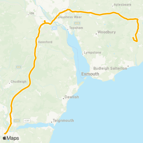 Stagecoach South West Bicton Coll of Agriculture - Sherborne Rd map