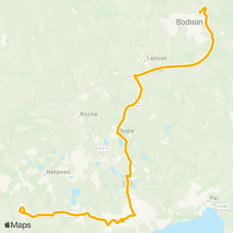 Stagecoach South West Callywith Coll Car Pk - Bottom Creakavose Est map