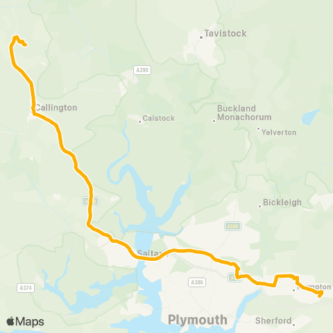 Stagecoach South West Duchy College - Sandy Road North map