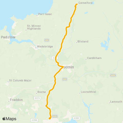 Stagecoach South West Cornwall College - Clease Road map