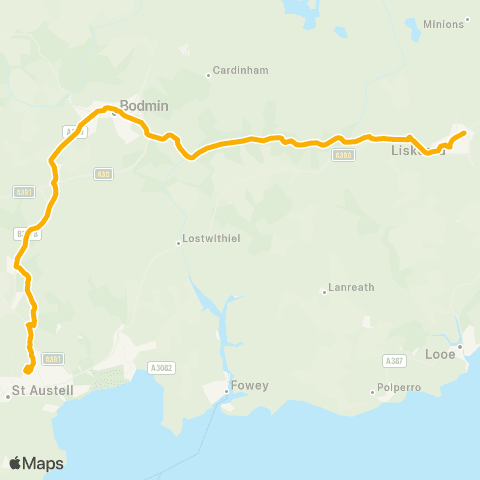 Stagecoach South West Callington Rd Roundabout - Cornwall Coll map