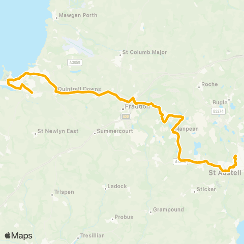 Stagecoach South West Cornwall College - Near Morrisons Store map
