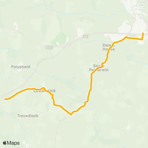 Stagecoach South West Meadowside - Launceston College map
