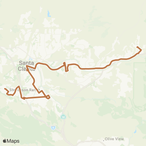 Santa Clarita Transit Stevenson Ranch / Shadow Pines map