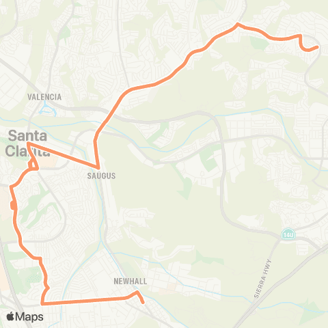 Santa Clarita Transit Plum Cyn / Newhall Metro map
