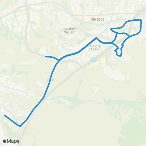 Santa Clarita Transit Golden Valley High map