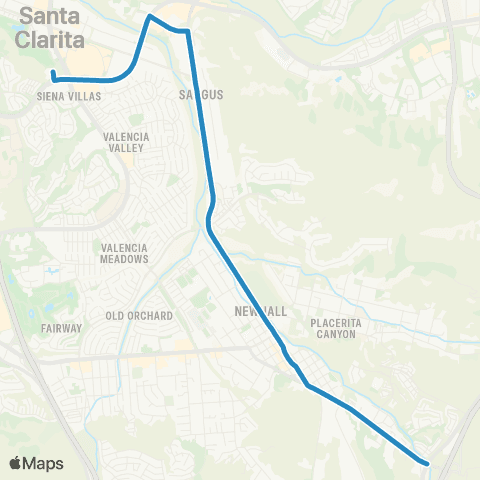Santa Clarita Transit North Hollywood map