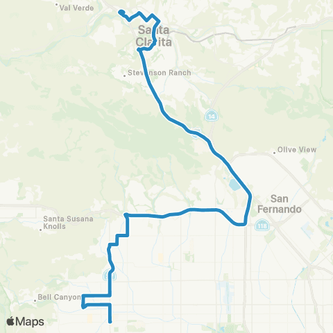 Santa Clarita Transit Warner Center map