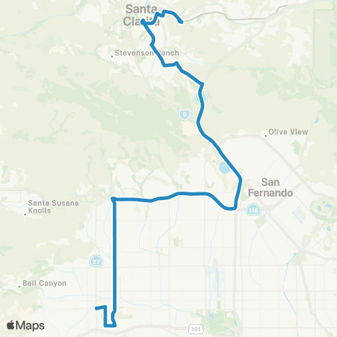 Santa Clarita Transit Warner Center map