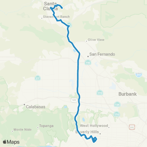 Santa Clarita Transit Century City map