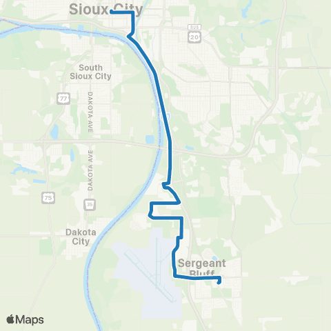 Sioux City Transit Airport map