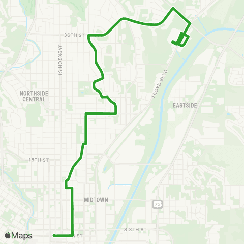 Sioux City Transit Indian Hills map