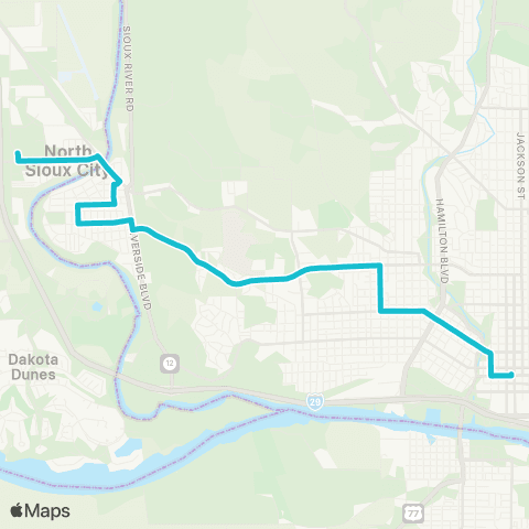 Sioux City Transit Riverside map