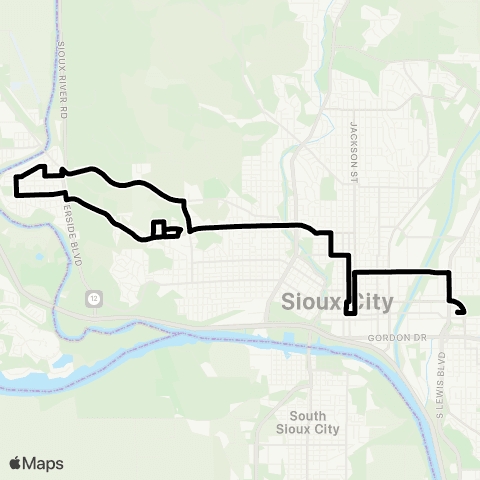 Sioux City Transit School Trips map