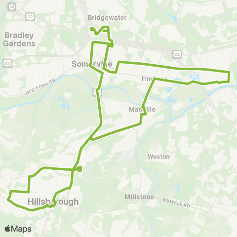 Somerset County Shuttle Somerset Cty Office of Transportation Regional Two map