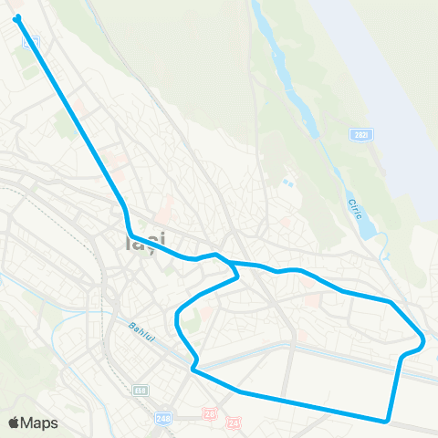 SCTP Copou - Targu Cucu - Tatarasi - Podu Ros - Copou map