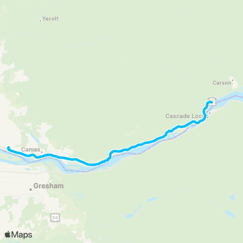 Skamania County Transit Stevenson - Carson - Vancouver map