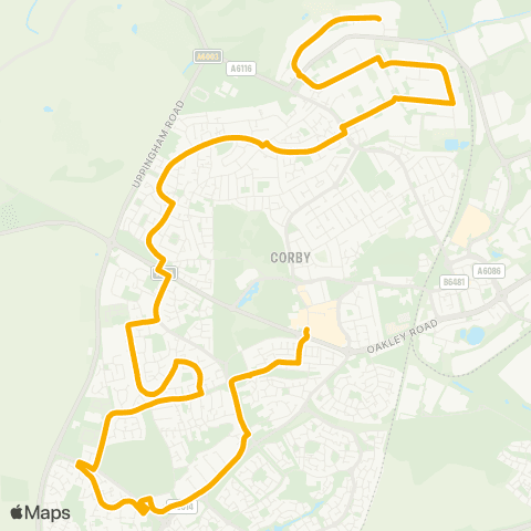 Stagecoach Midlands (Corby) George Street Stop A - Godwin Rd map