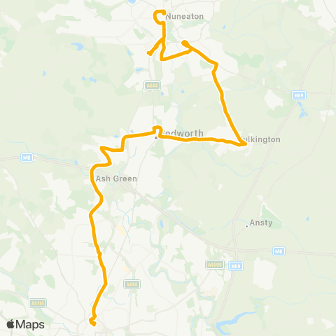 Stagecoach Midlands Bus Station - Sainsbury's map
