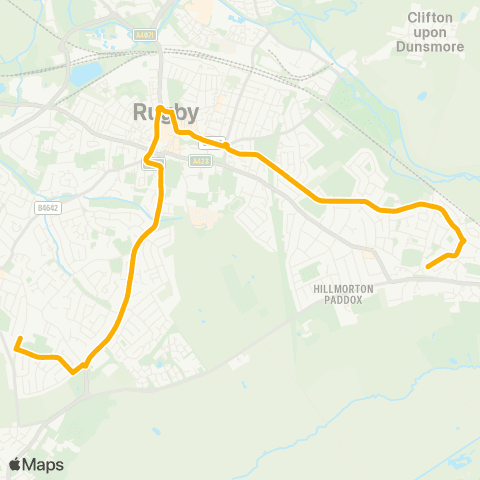 Stagecoach Midlands Rathbone Close - High School For Girls map