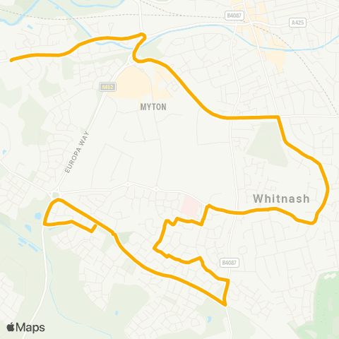 Stagecoach Midlands Randal Close - Myton School map