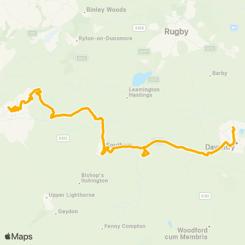 Stagecoach Midlands Crown - Upper Parade map