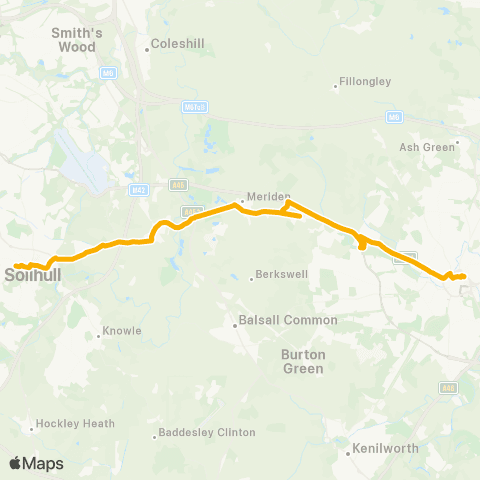 Stagecoach Midlands Solihull Sta Interchange - Pool Meadow Bus Sta map