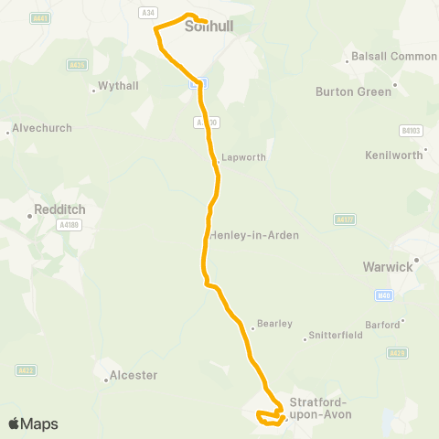Stagecoach Midlands Natwest Bank - Solihull Town Centre map