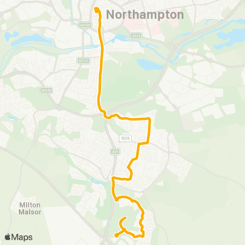 Stagecoach Midlands Georges Dr - Northampton Bus Interchange map