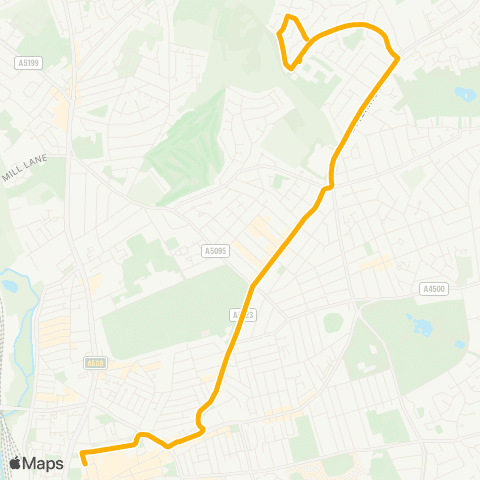 Stagecoach Midlands Thruxton Dr - Northampton Bus Interchange map